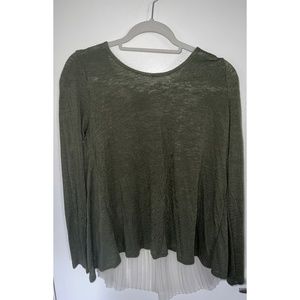 W5 Pleated Green Sweater